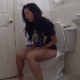 A pretty Hispanic girl records herself shitting while sitting on a toilet. Audible pooping sounds. Presented in 720P HD. Over 4.5 minutes.